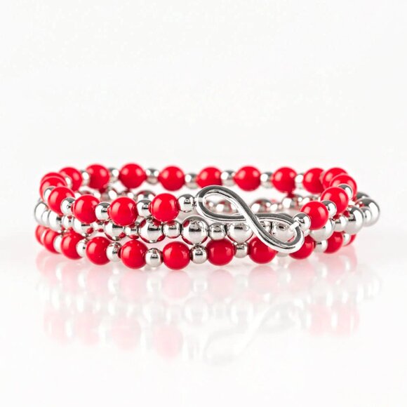Paparazzi Jewelry Accessories - Immeasurably Infinite - Red Bracelet - Vintage - Picture 2 of 4